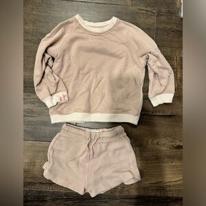 Zara matching set with sweater and waffle shorts